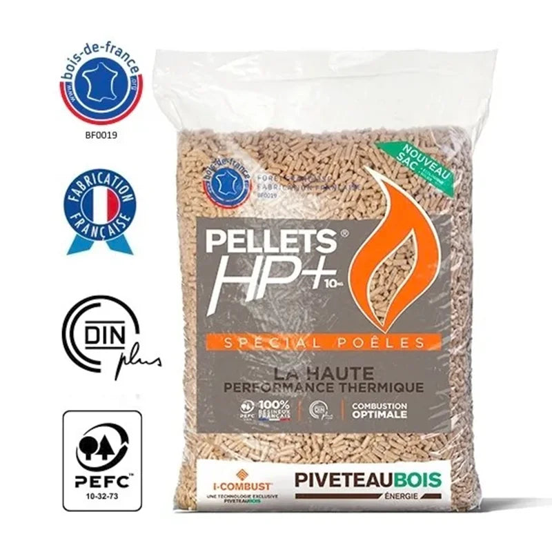 Pellets de madera francesa Piveteau HP+ – palet 1080kg (72 sacos)