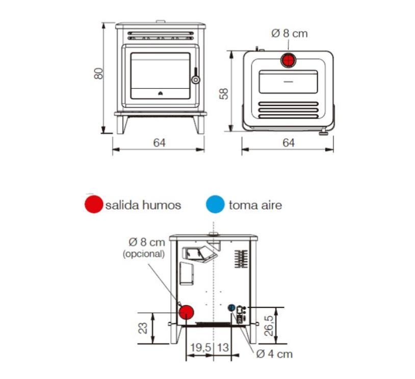 ESTUFA EDILKAMIN de Pellets LILLE 8 UP