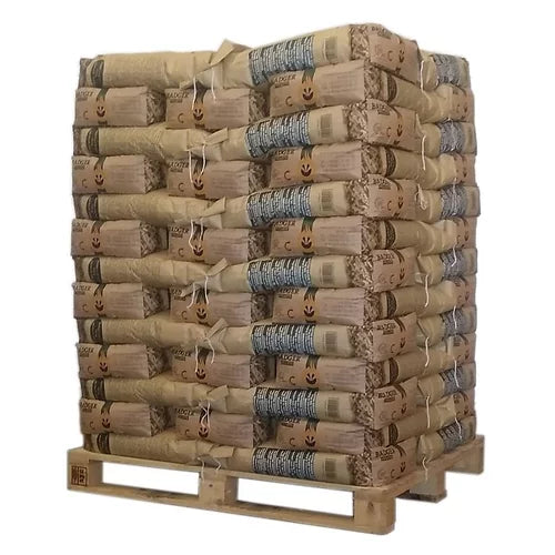 Pellets de Madera Belgas Pellets de Tejón – Palet 975kg (65 Bolsas)