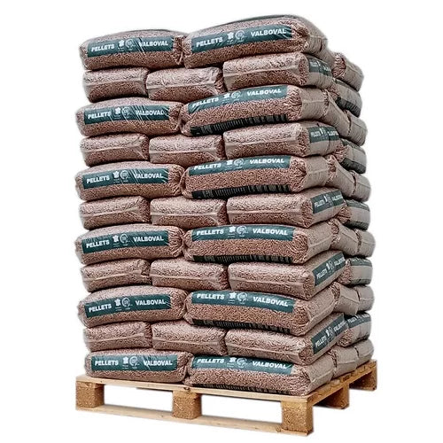 Pellets de madera francesa Valboval Premium – palet 975kg (65 sacos)