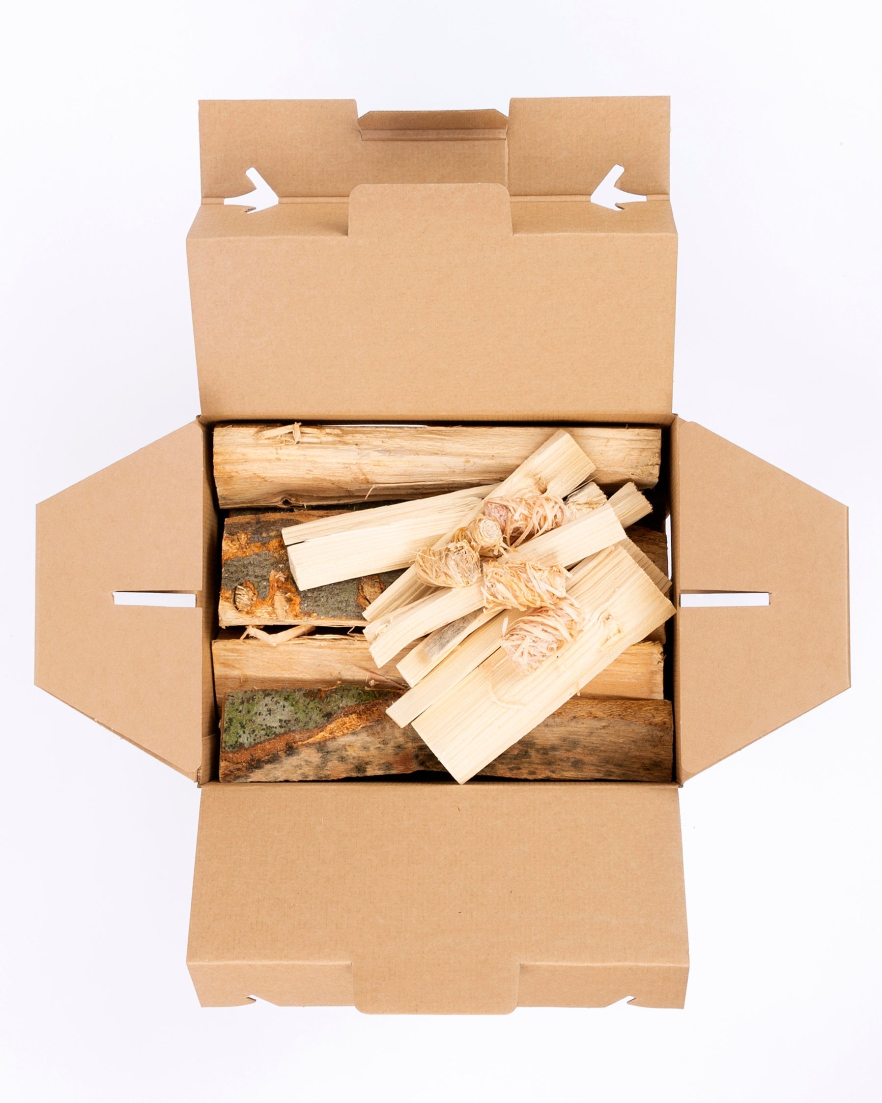 Leña en una caja