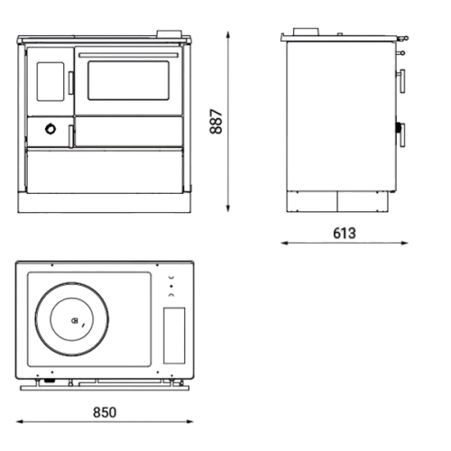 COCINA DE HIERRO FUNDIDO A LEÑA – MODELO CLASICA 11KW