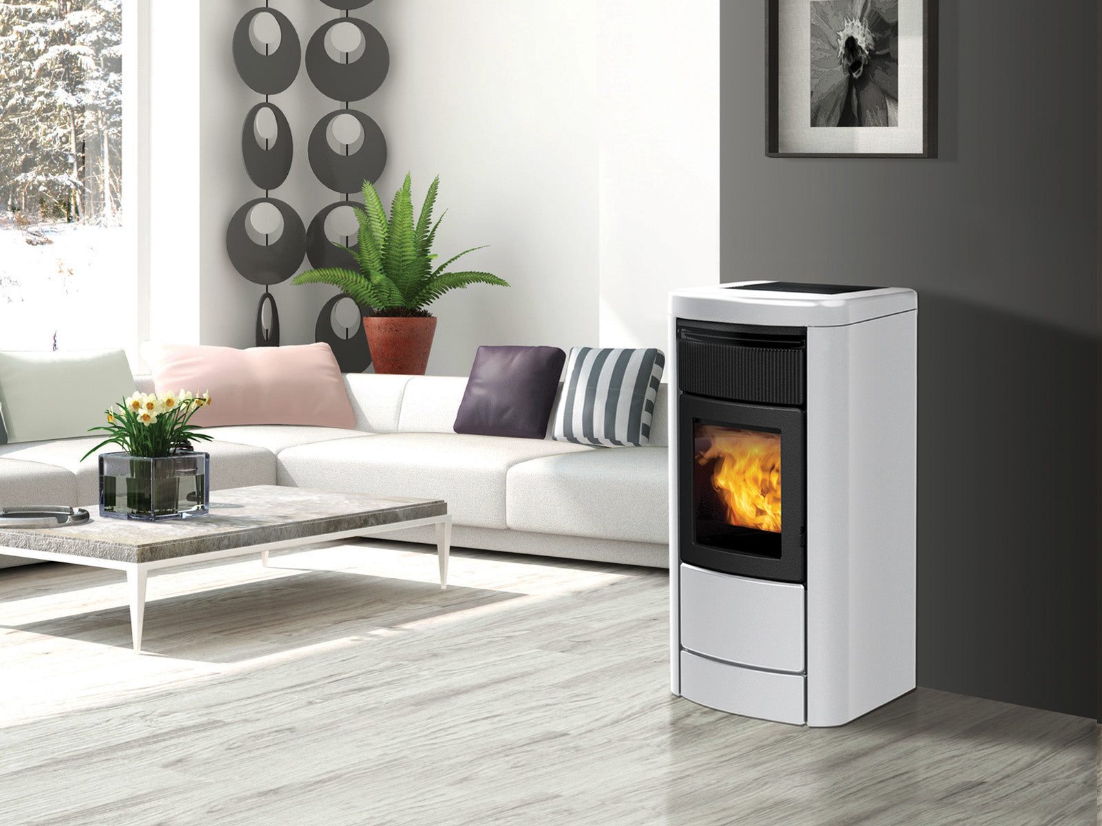 HIDROESTUFA EDILKAMIN DE PELLETS 22,8KW  MOD. MONDAY 230 H – GAMA ALTA