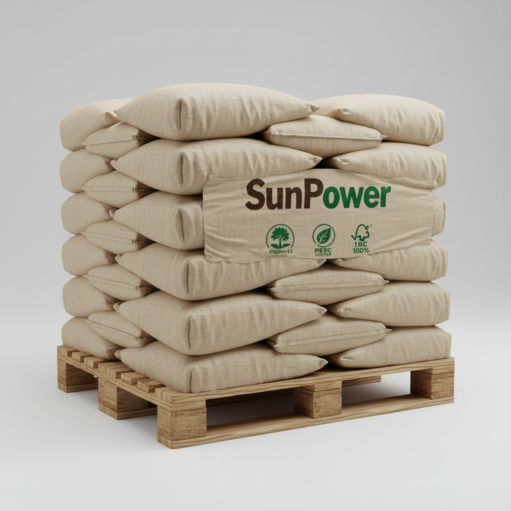 Pellet de madera francés SunPower (triple certificación) – palet 1050kg